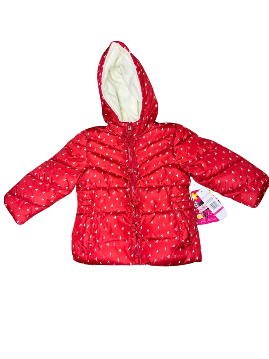 Pink platinum Girls and Toddlers’ Lightweight Water-Resistant Packable Hooded Puffer Jacket