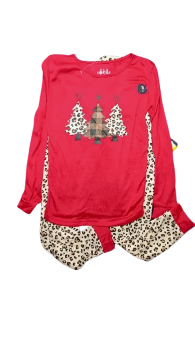 Essentials Red with cheetah girls Long Sleeve Top and Pants Snug Fit