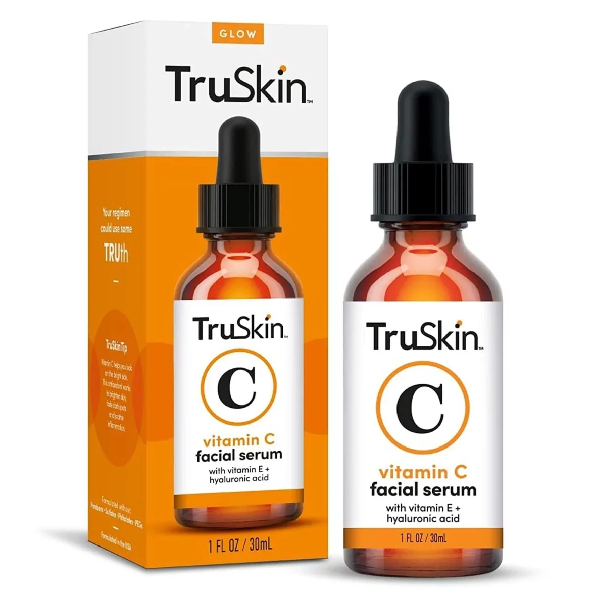 TruSkin Vitamin C Face Serum – Anti Aging Face & Eye Serum with Vitamin C, Hyaluronic Acid, Vitamin E – Brightening Serum for Dark Spots, Even Skin Tone, Eye Area, Fine Lines & Wrinkles, 1 Fl Oz